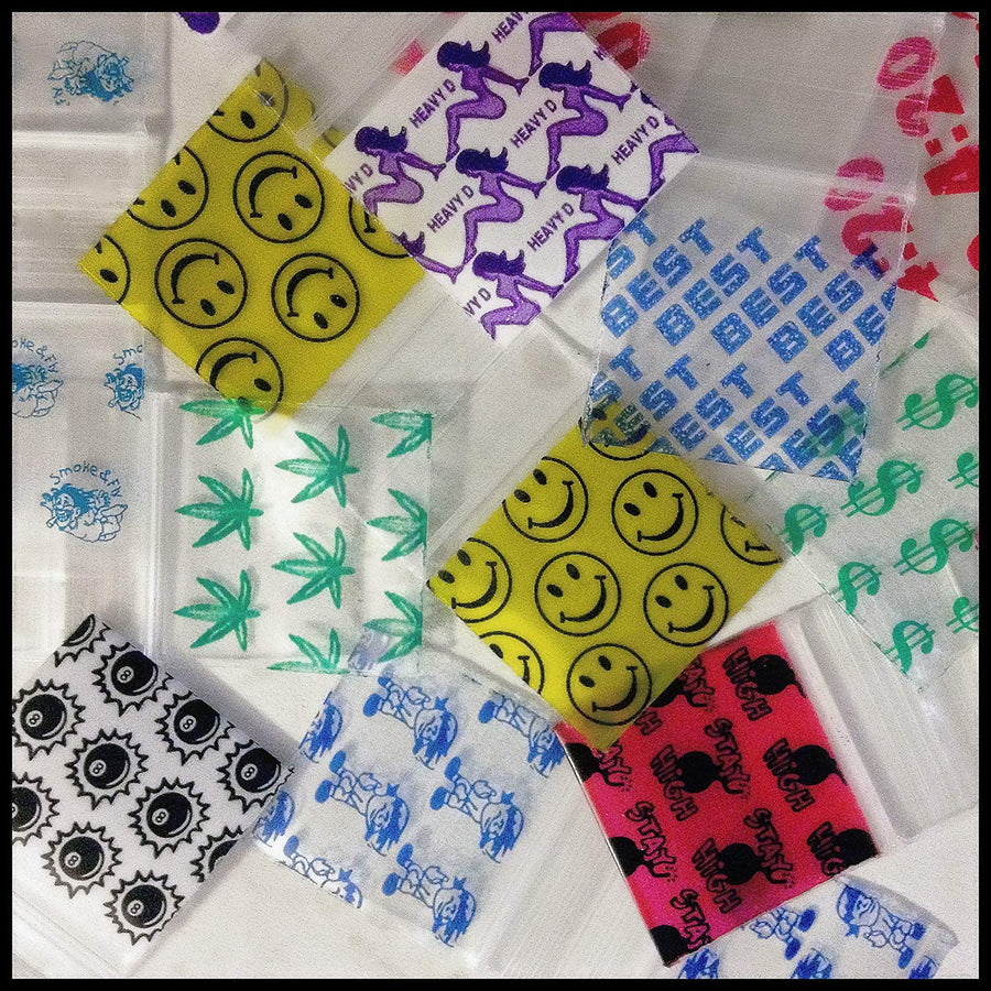 Assorted resealable bags from Original Apple Bags featuring mixed designs, ideal for storage and organization.