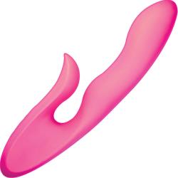Pink contoured three-motor vibrator