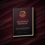 Household Protocol Workbook by World of Kajira, hardcover on dark velvet