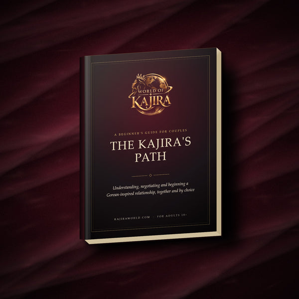 The Kajira's Path beginner's guide by World of Kajira, hardcover on dark velvet